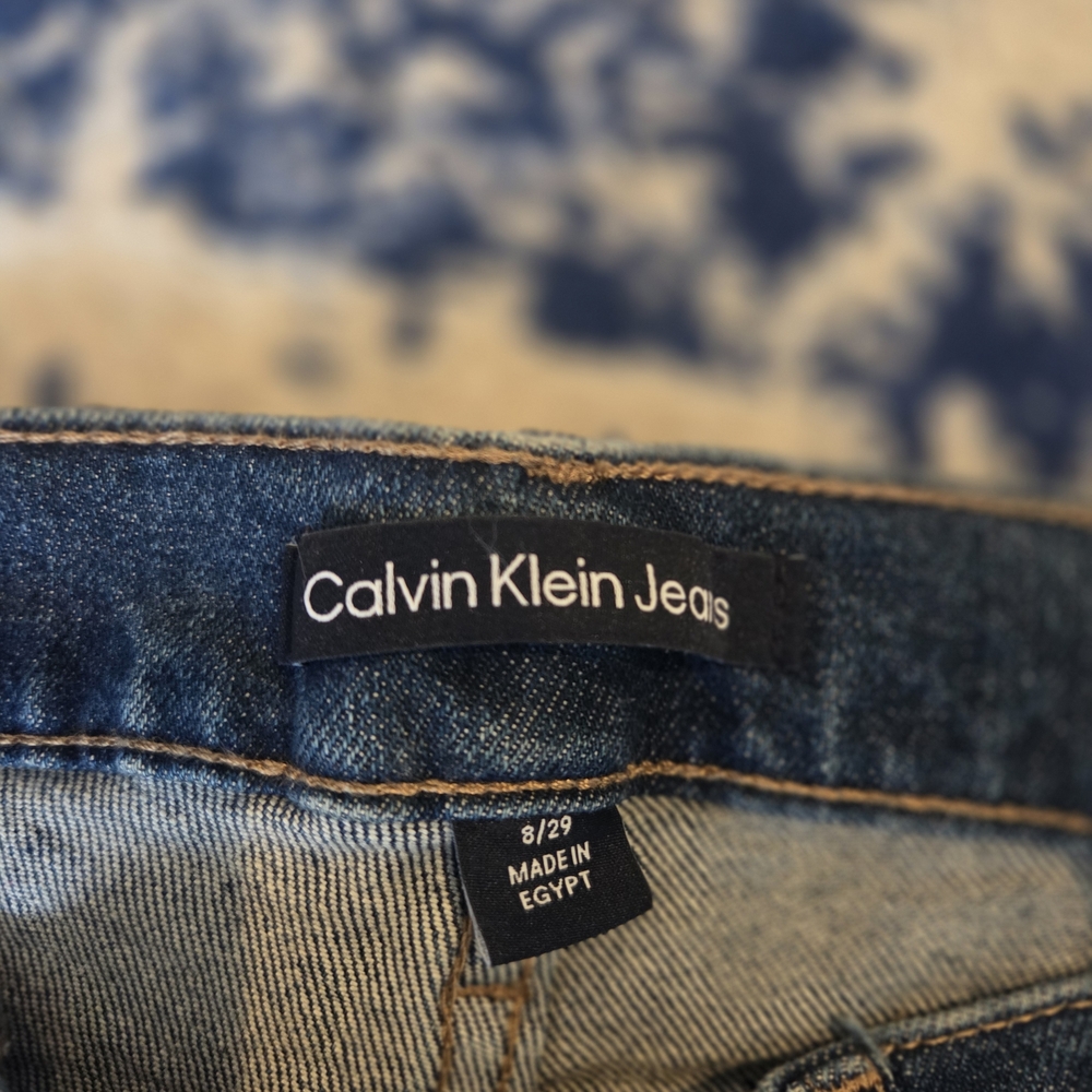 Calvin Klein Dark Blue Straight Leg Jeans - Picture 3 of 9